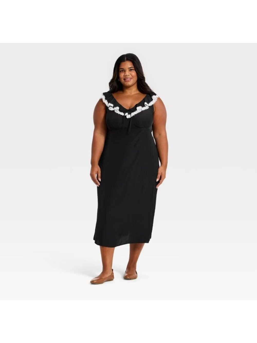 Twisted Bust Knit Midi Dress